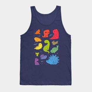 Tiny Rainbow Dinosaurs Tank Top